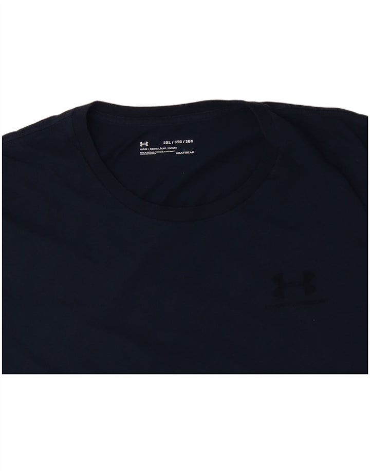 UNDER ARMOUR Mens Heat Gear T-Shirt Top 3XL Navy Blue