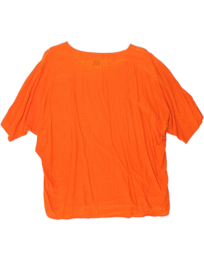 BENETTON Womens Oversized Blouse Top UK 10 Small Orange | Vintage Benetton | Thrift | Second-Hand Benetton | Used Clothing | Messina Hembry 