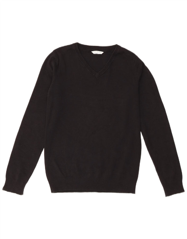 Marks & Spencer Boys V-Neck Jumper Sweater 13-14 Years Black Cotton