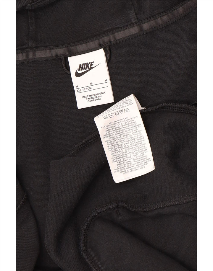 Nike Boys Zip Hoodie Sweater 10-11 Years Medium Black Cotton