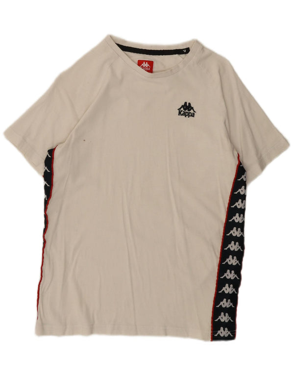 Kappa Mens Graphic T-Shirt Top Small Off White Cotton