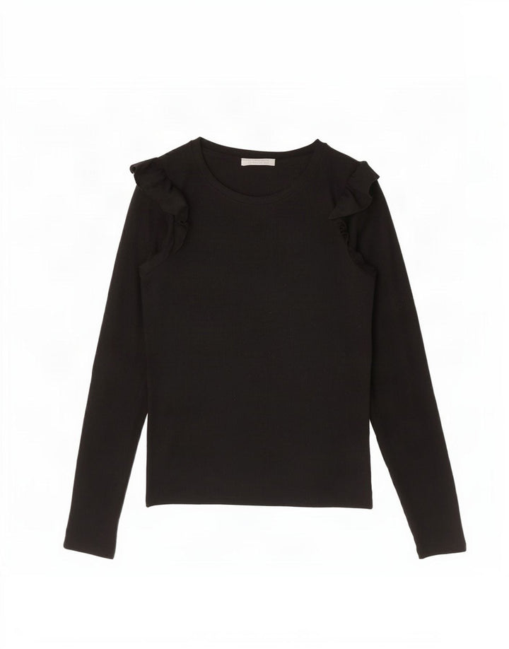 Zara Womens Trafaluc Top Long Sleeve UK 12 Medium Black