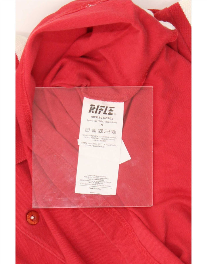 Rifle Mens Polo Shirt Small Red Cotton