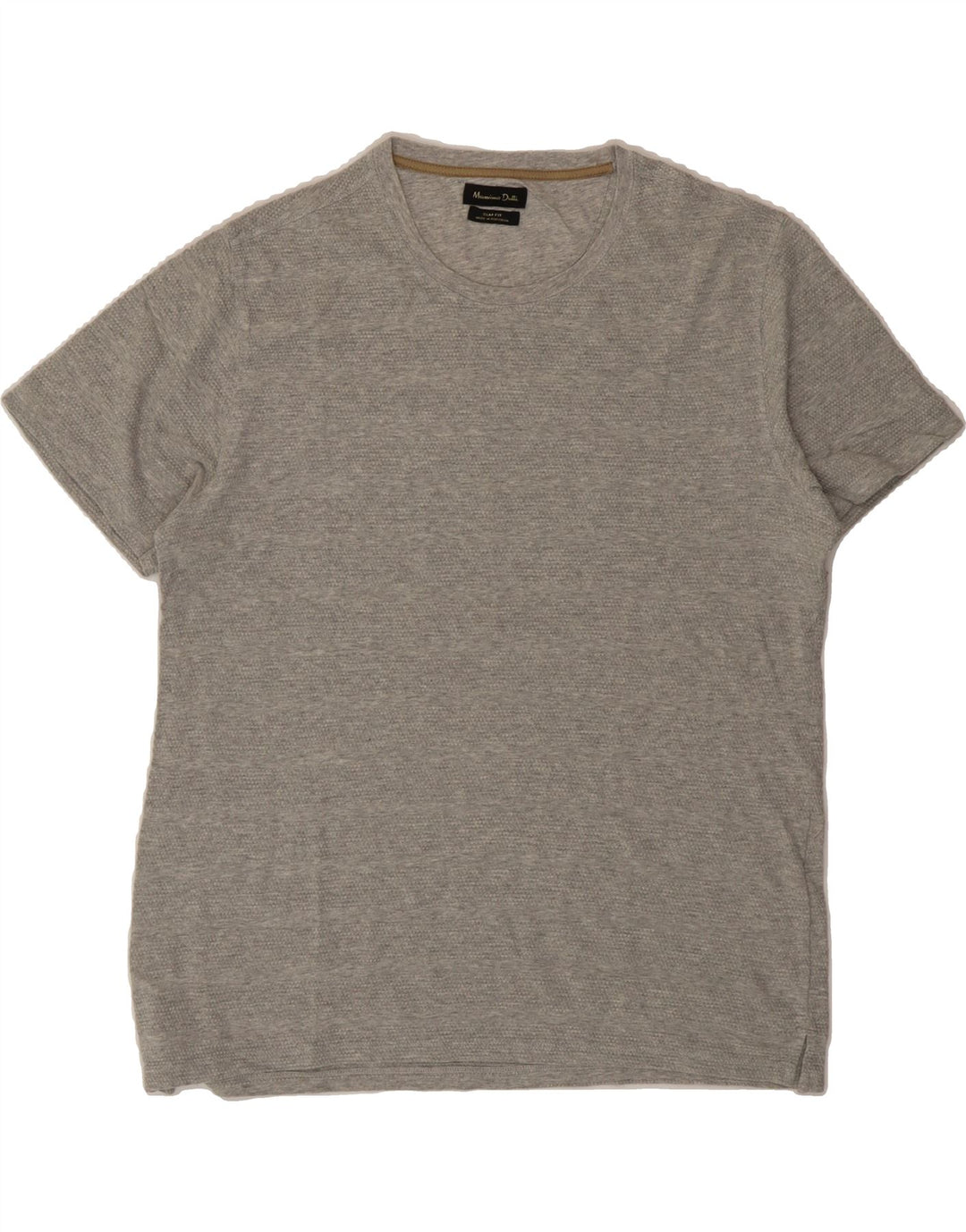 MASSIMO DUTTI Mens Slim Fit T-Shirt Top XL Grey Cotton Vintage Massimo Dutti and Second-Hand Massimo Dutti from Messina Hembry 