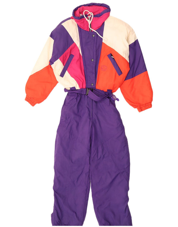 Vintage Womens Ski Jumpsuit UK 10 Small  Purple Colourblock