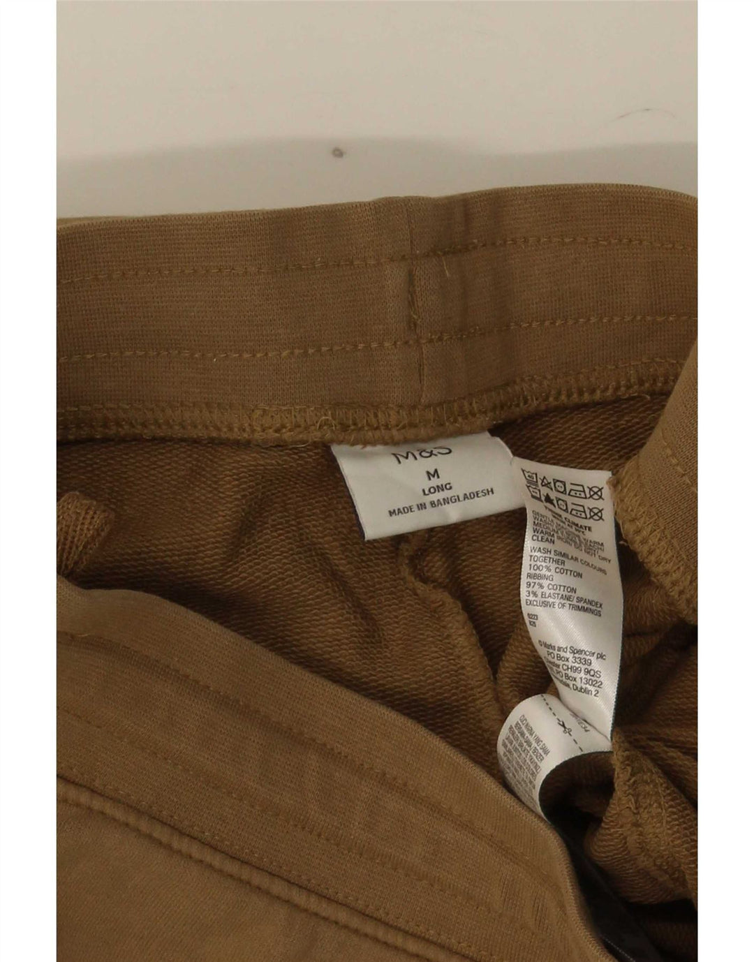 Marks & Spencer Mens Tracksuit Trousers Medium  Brown Cotton