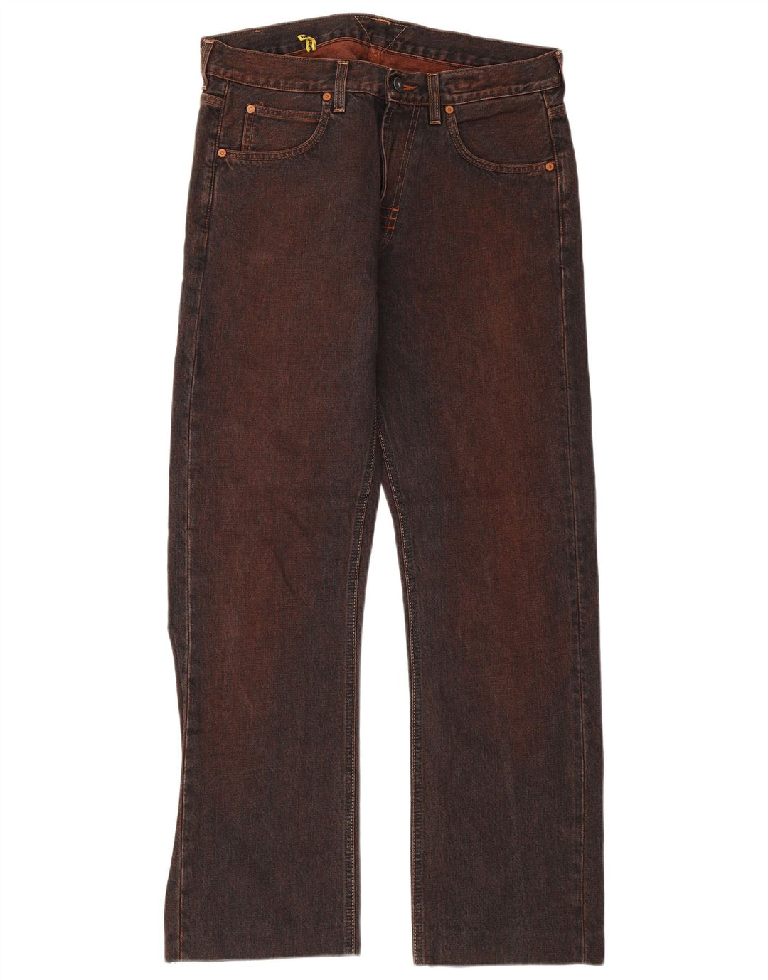 Meltin' Pot Mens Straight Jeans W34 L31 Maroon Cotton