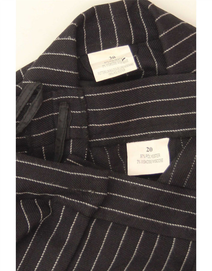 Vintage Womens 2 Piece Suit UK 12 Medium W28 L30 Black Striped