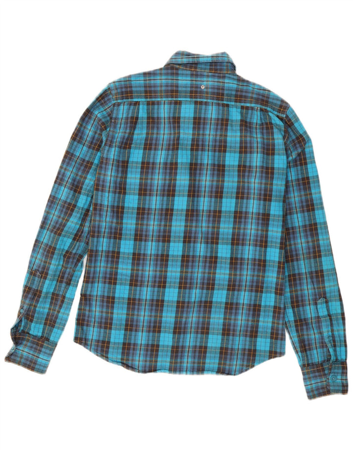 Superdry Mens Flannel Shirt Medium Blue Check Cotton