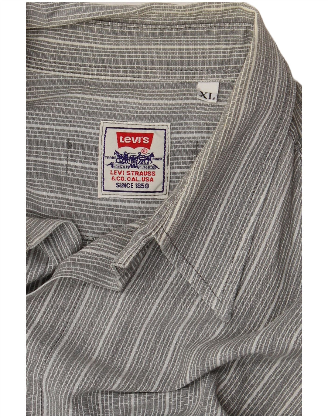 LEVI'S Mens Shirt XL Grey Pinstripe