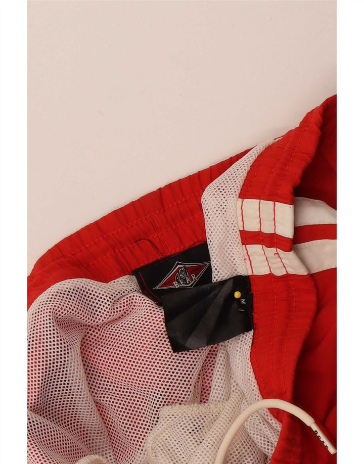 Bear Mens Swimming Shorts Medium Red Striped