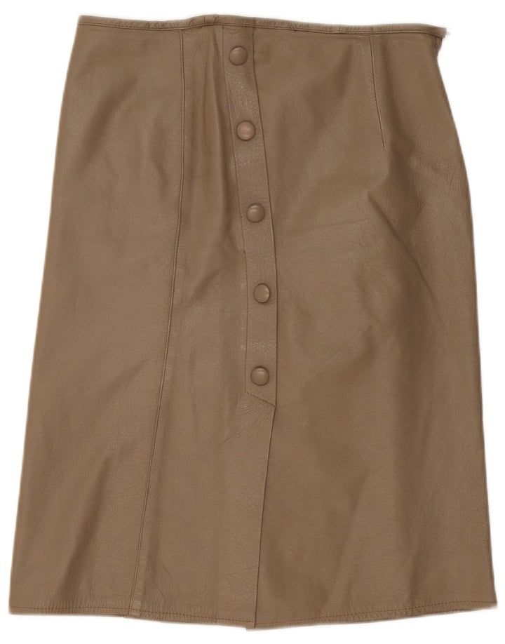 Vintage Womens Midi Skirt W34 Large Beige