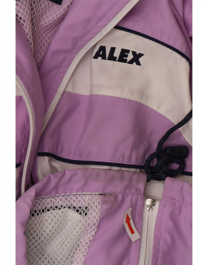 ALEX Womens Oversized Tracksuit Top Jacket UK 12 Medium Purple Colourblock