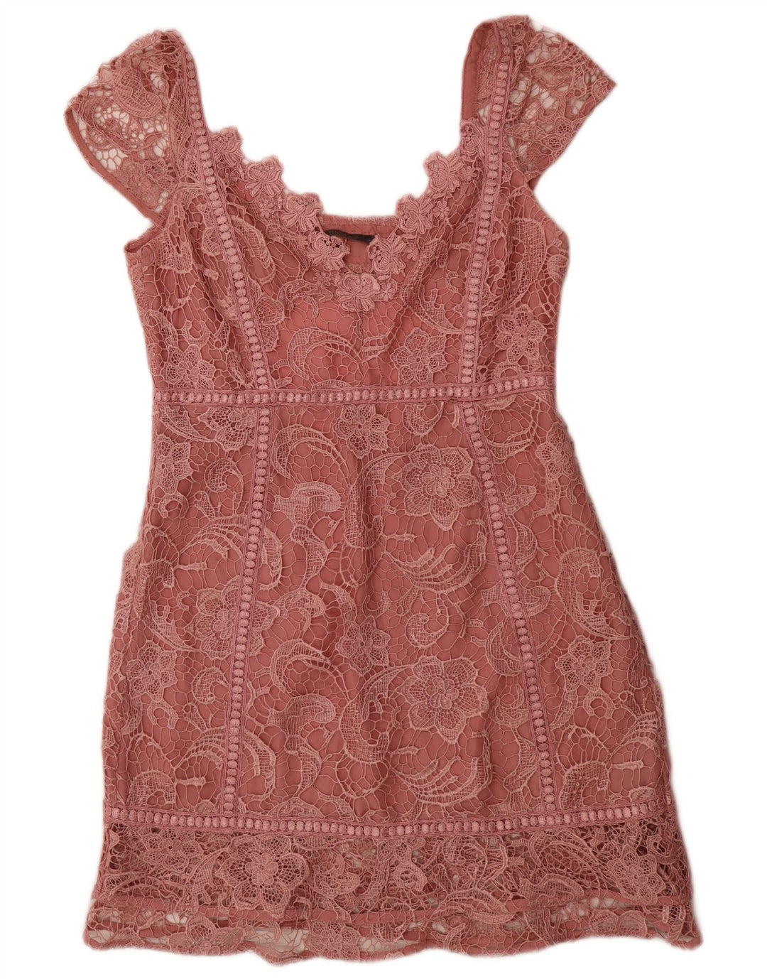 Guess Womens Sheath Dress UK 12 Medium  Pink Floral Polyester
