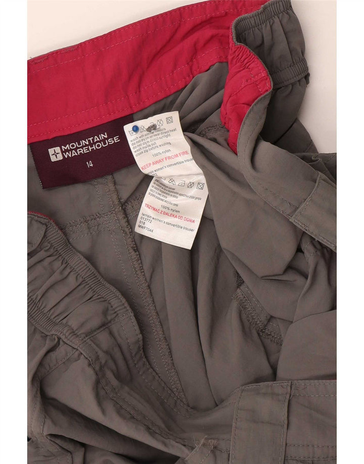 Mountain Warehouse Womens Cargo Shorts UK 14 Large W34 Grey Nylon
