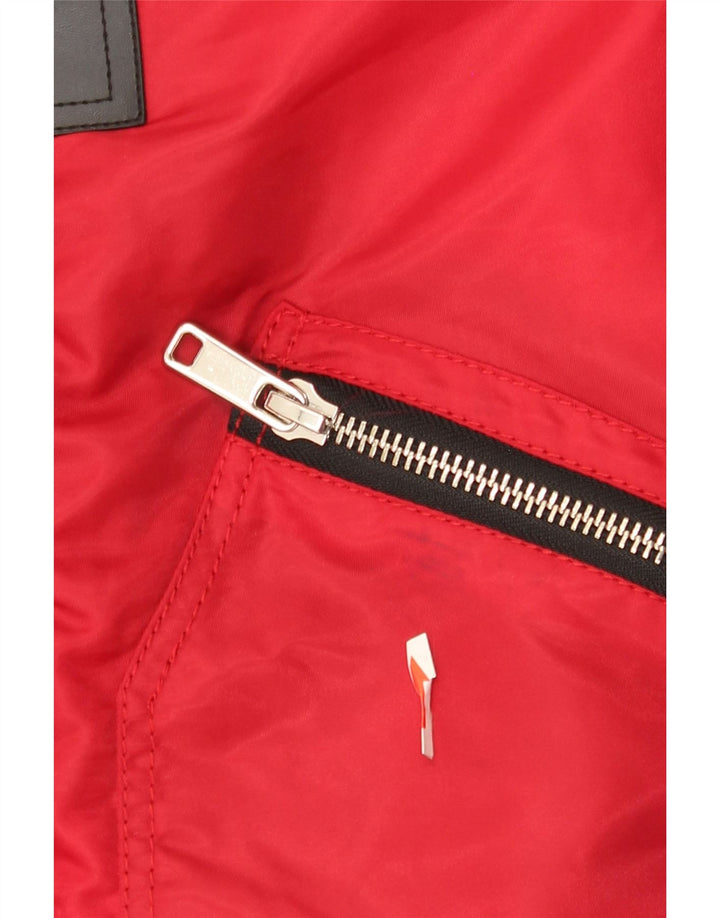 Zara Mens Bomber Jacket UK 36 Small Red Colourblock Nylon