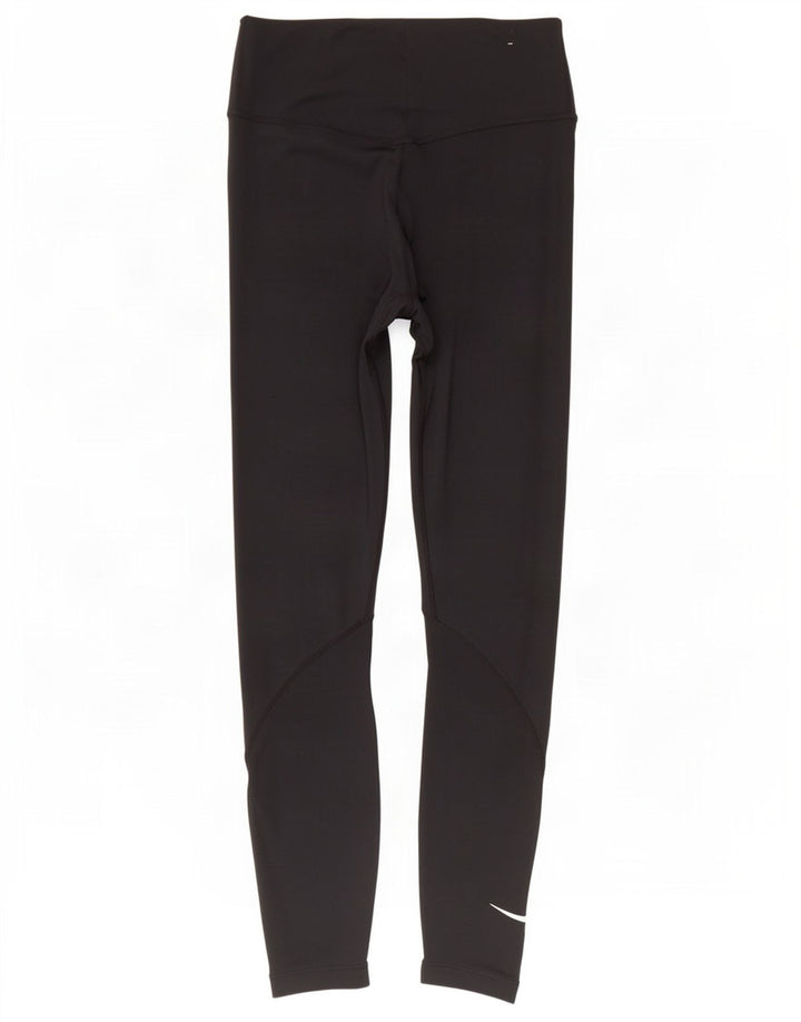 Nike Womens Dri Fit Leggings UK 8 Small Black Polyester