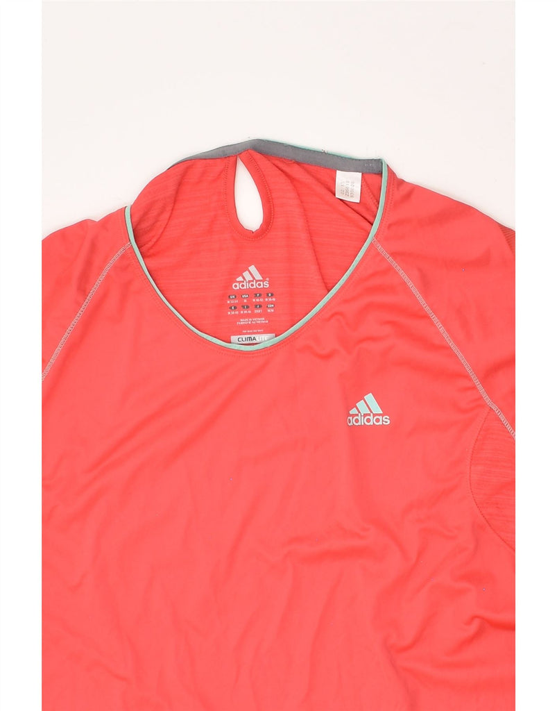 ADIDAS Womens Graphic T-Shirt Top UK 12/14 Medium Red Polyester | Vintage Adidas | Thrift | Second-Hand Adidas | Used Clothing | Messina Hembry 