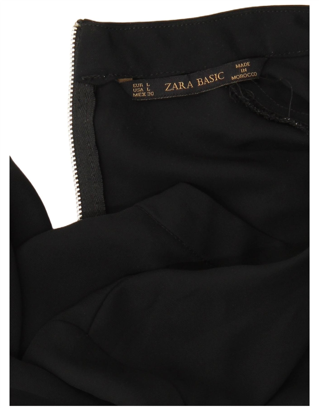 Zara Womens 3/4 Sleeve Blouse Top UK 14 Large Black