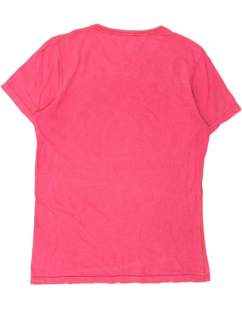TOMMY HILFIGER Womens Graphic T-Shirt Top UK 18 XL Pink Cotton Vintage Tommy Hilfiger and Second-Hand Tommy Hilfiger from Messina Hembry 
