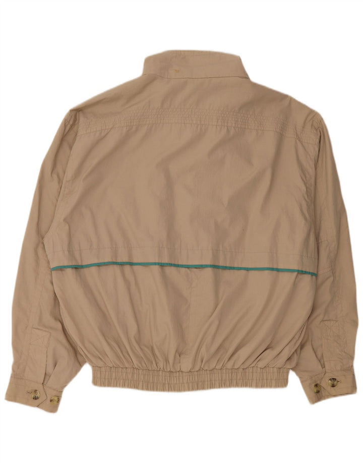 Vintage Mens Bomber Jacket IT 52 XL Beige Polyester
