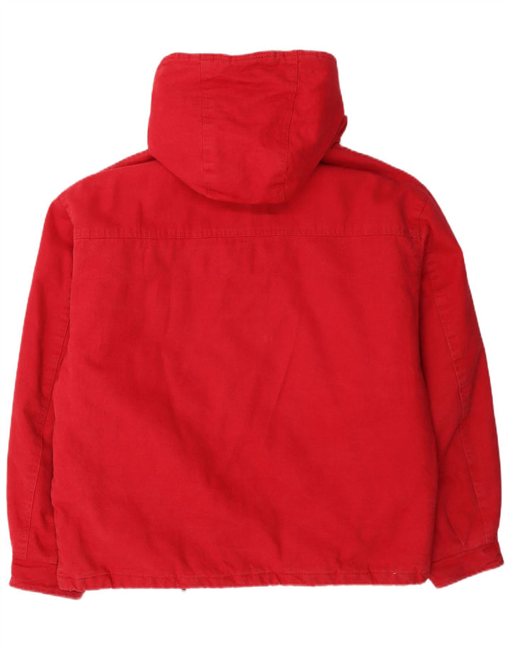 Oboe Mens Hooded Padded Jacket UK 40 Large Red Cotton