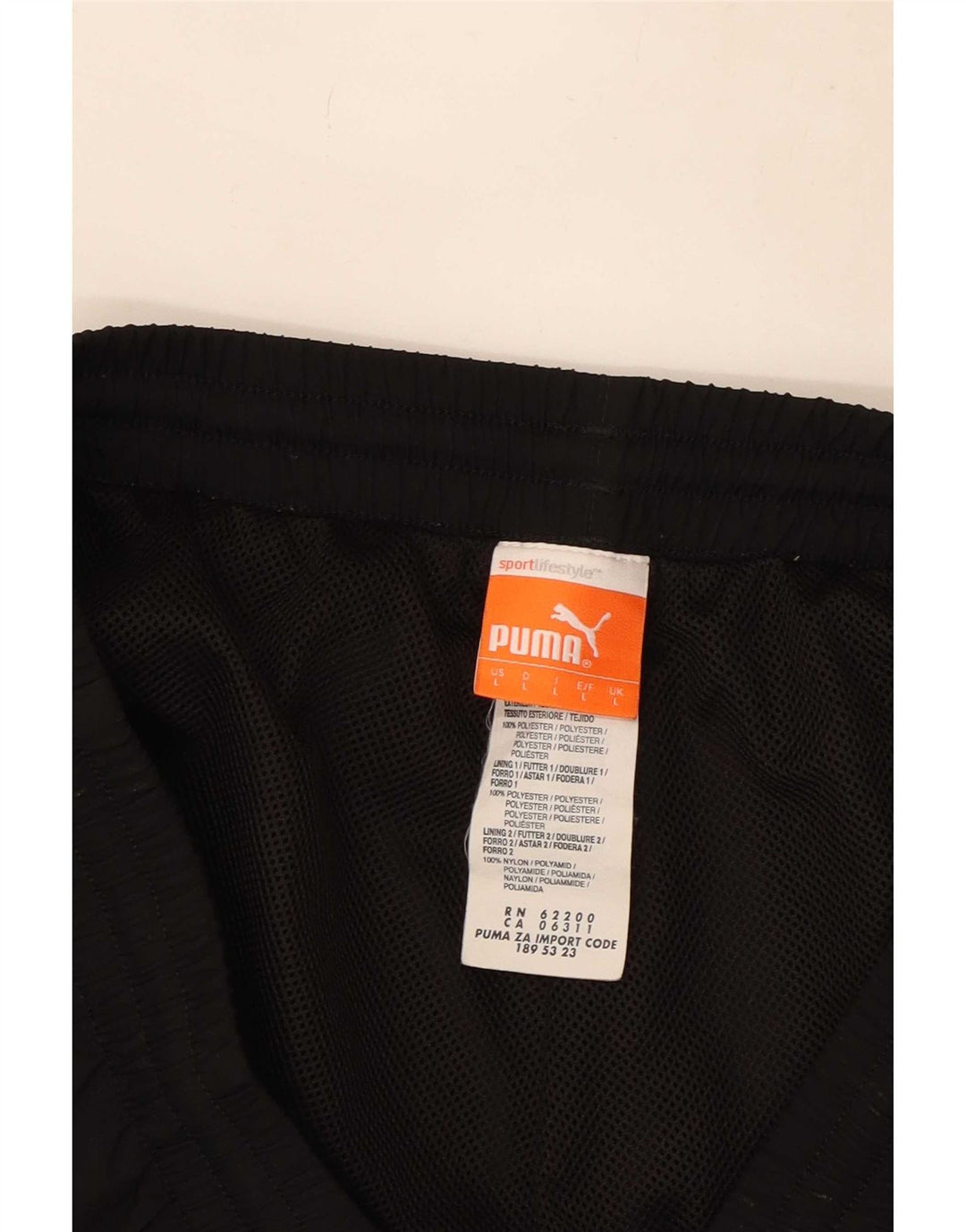 Puma Mens Tracksuit Trousers Large Black Colourblock Polyester