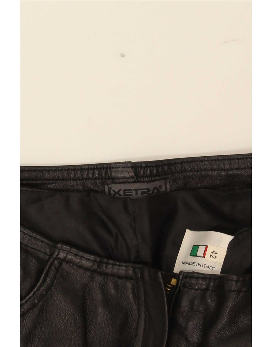 XETRA Womens Bootcut Leather Trousers IT 42 Medium W28 L32 Black