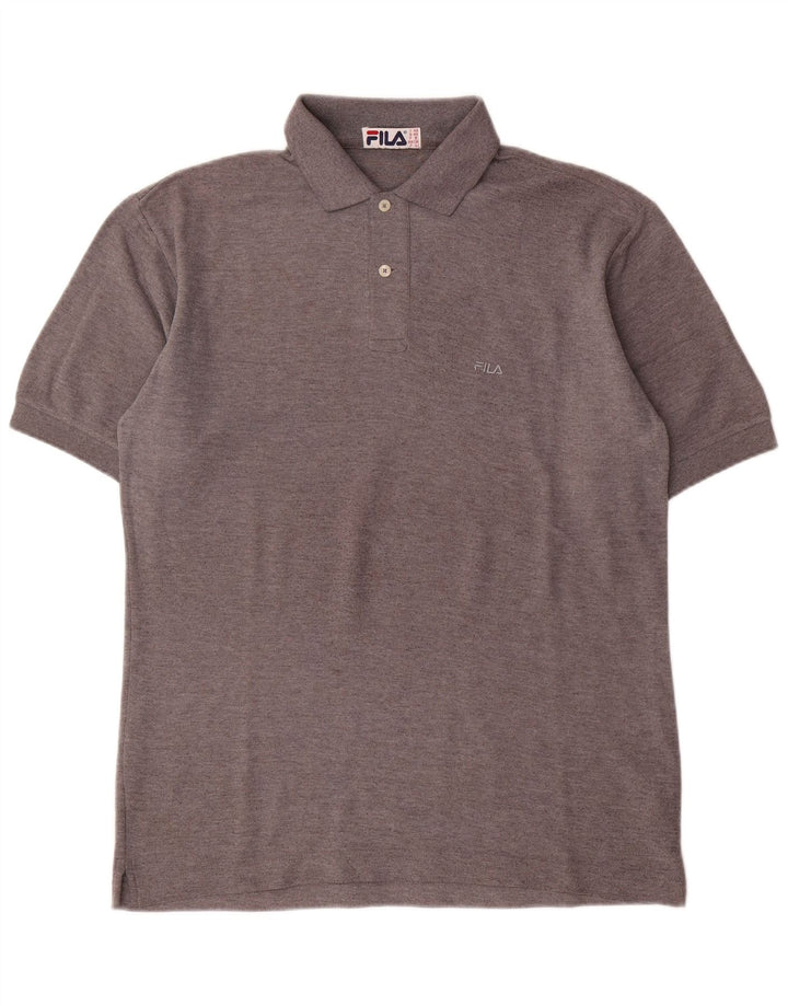 Fila Mens Polo Shirt IT 48 Medium Grey Cotton