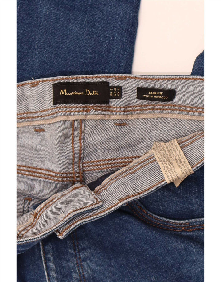 Massimo Dutti Mens Slim Jeans EU 40 Medium W31 L30 Blue Cotton
