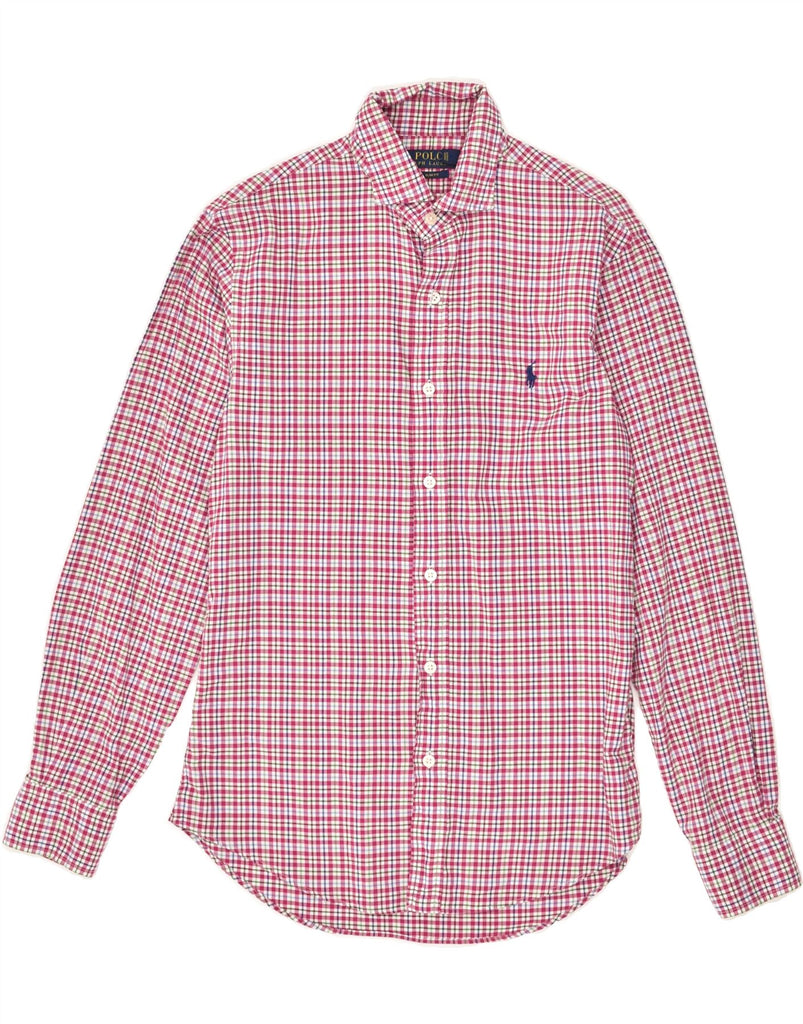 POLO RALPH LAUREN Mens Slim Fit Shirt Small Pink Check Cotton | Vintage Polo Ralph Lauren | Thrift | Second-Hand Polo Ralph Lauren | Used Clothing | Messina Hembry 