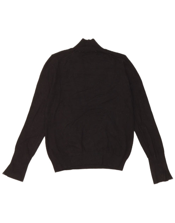 Zara Womens Turtle Neck Jumper Sweater UK 14 Large Black Viscose