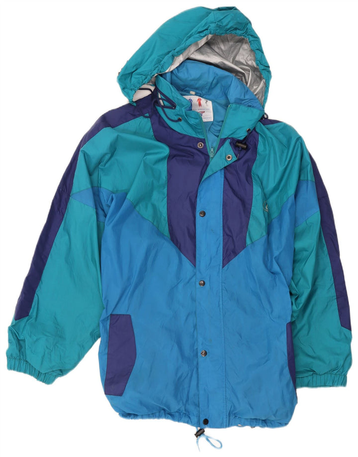 Campagnolo Mens Hooded Rain Jacket UK 42 XL Blue Colourblock Polyester