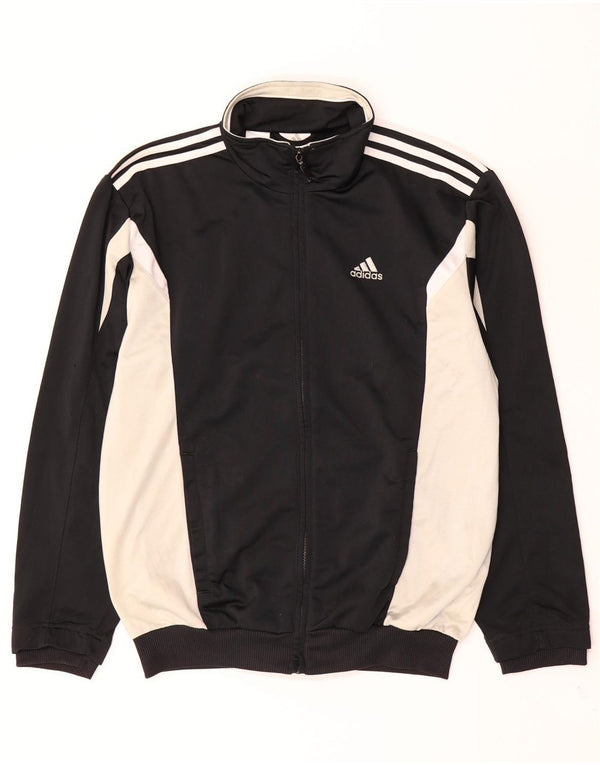 Adidas Mens Tracksuit Top Jacket UK 38/40 Medium Black Colourblock