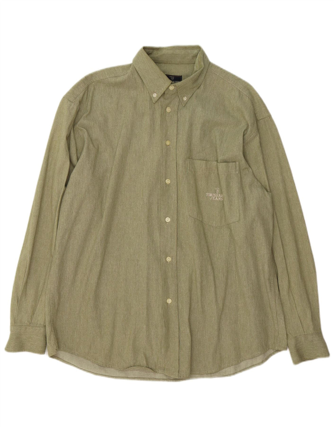 TRUSSARDI JEANS Mens Shirt Large Khaki