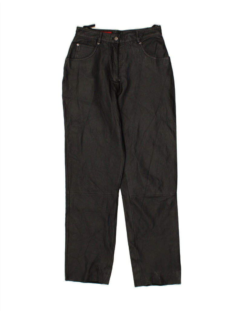 MANGOON Womens Leather Trousers Large W29 L32 Black Leather Vintage Mangoon and Second-Hand Mangoon from Messina Hembry 