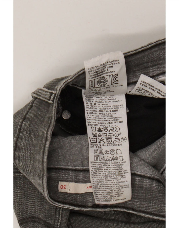 Levi's Womens 711 Skinny Jeans W30 L28 Grey Cotton