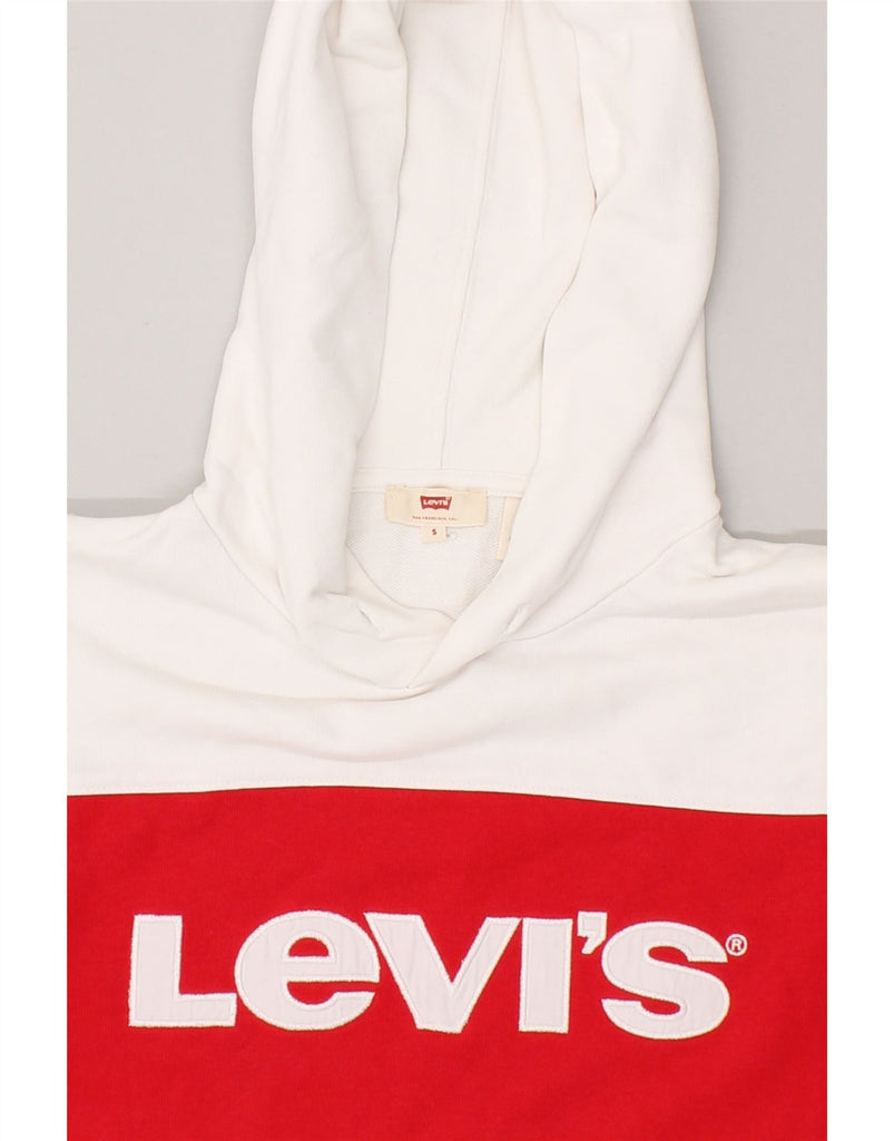 LEVI'S Mens Graphic Hoodie Jumper Small White Cotton | Vintage Levi's | Thrift | Second-Hand Levi's | Used Clothing | Messina Hembry 