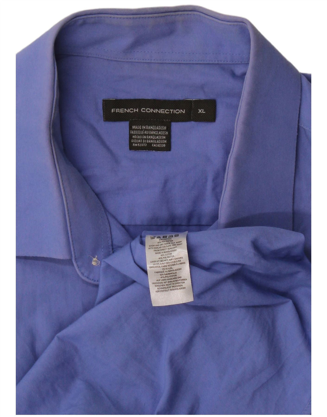 French Connection Mens Shirt XL Blue Cotton