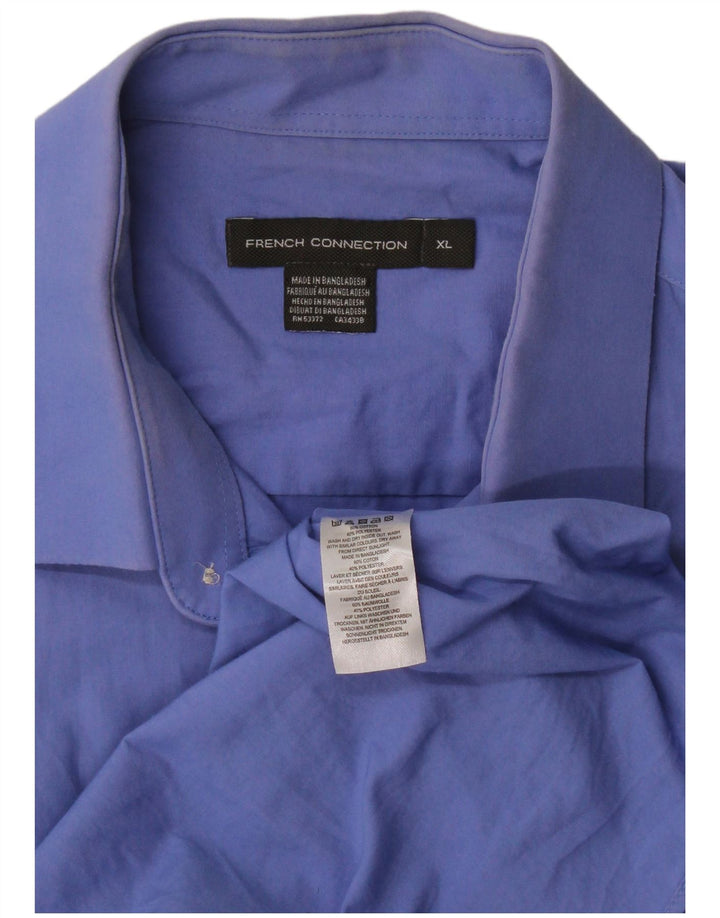 French Connection Mens Shirt XL Blue Cotton