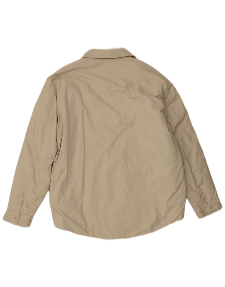 Zara Mens Bomber Jacket UK 40 Large Beige Polyester