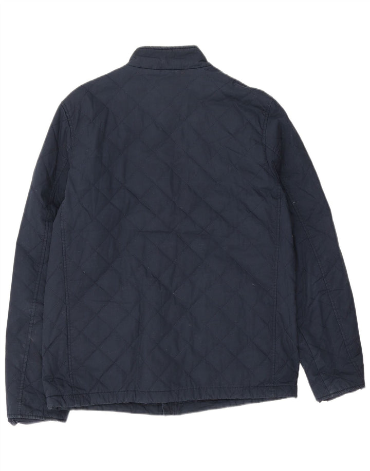 Jack Wills Mens Quilted Jacket UK 38 Medium Navy Blue Cotton