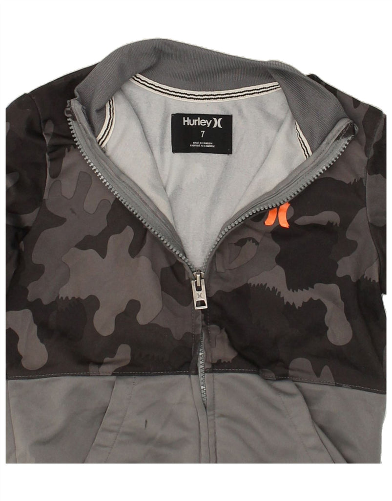 HURLEY Boys Graphic Tracksuit Top Jacket 6-7 Years Grey Camouflage | Vintage Hurley | Thrift | Second-Hand Hurley | Used Clothing | Messina Hembry 