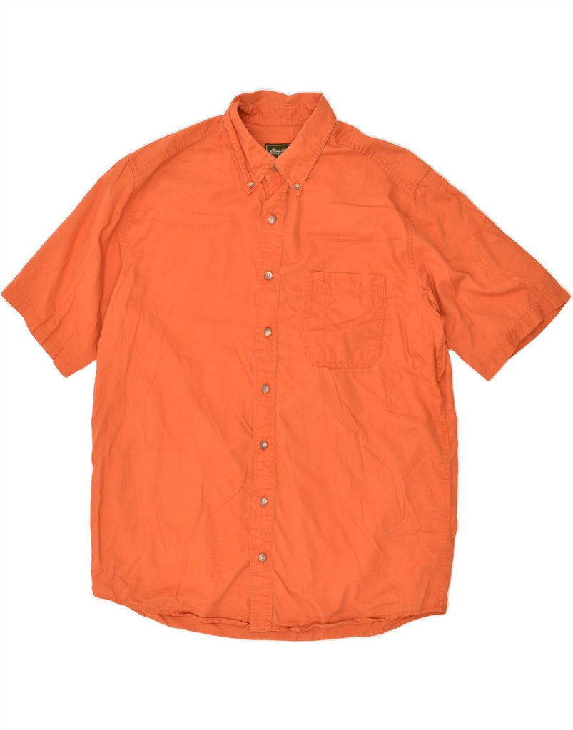 EDDIE BAUER Mens Short Sleeve Shirt Large Orange Cotton | Vintage Eddie Bauer | Thrift | Second-Hand Eddie Bauer | Used Clothing | Messina Hembry 