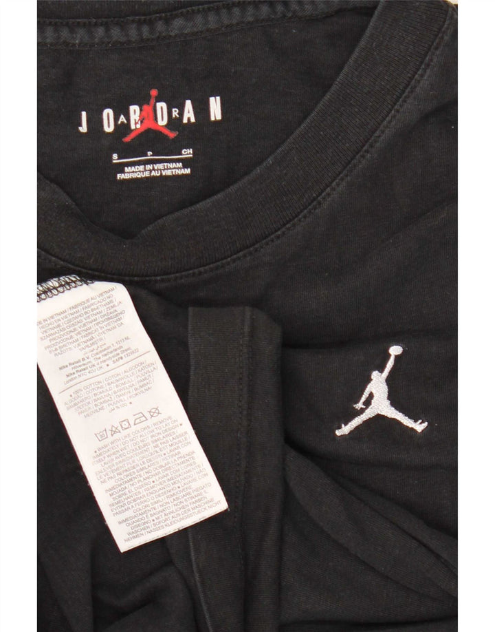 Jordan Womens T-Shirt Top UK 10 Small Black Cotton