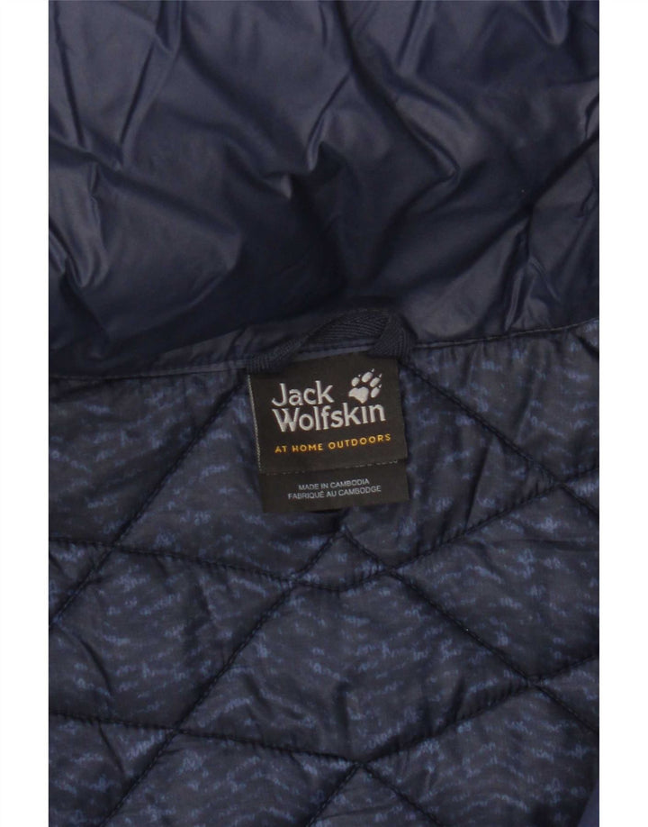 Jack Wolfskin Womens Padded Jacket UK 8/10 Small Navy Blue Nylon