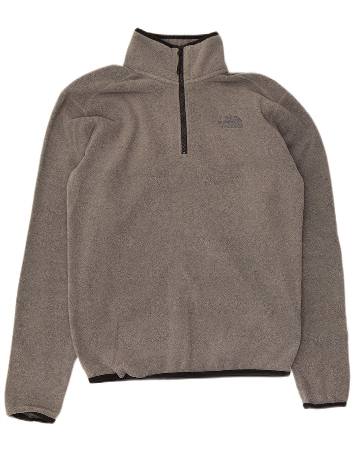The North Face Mens Zip Neck Fleece Jumper XS Grey Polyester