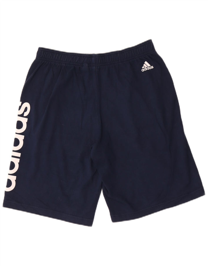 Adidas Mens Graphic Sport Shorts Medium Navy Blue Cotton