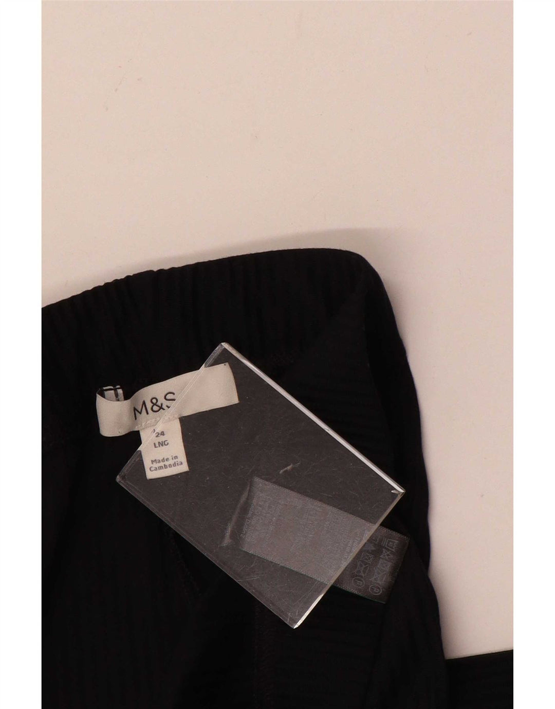 Marks & Spencer Womens Cropped Trousers UK 24 4XL W48 L28 Black Polyester