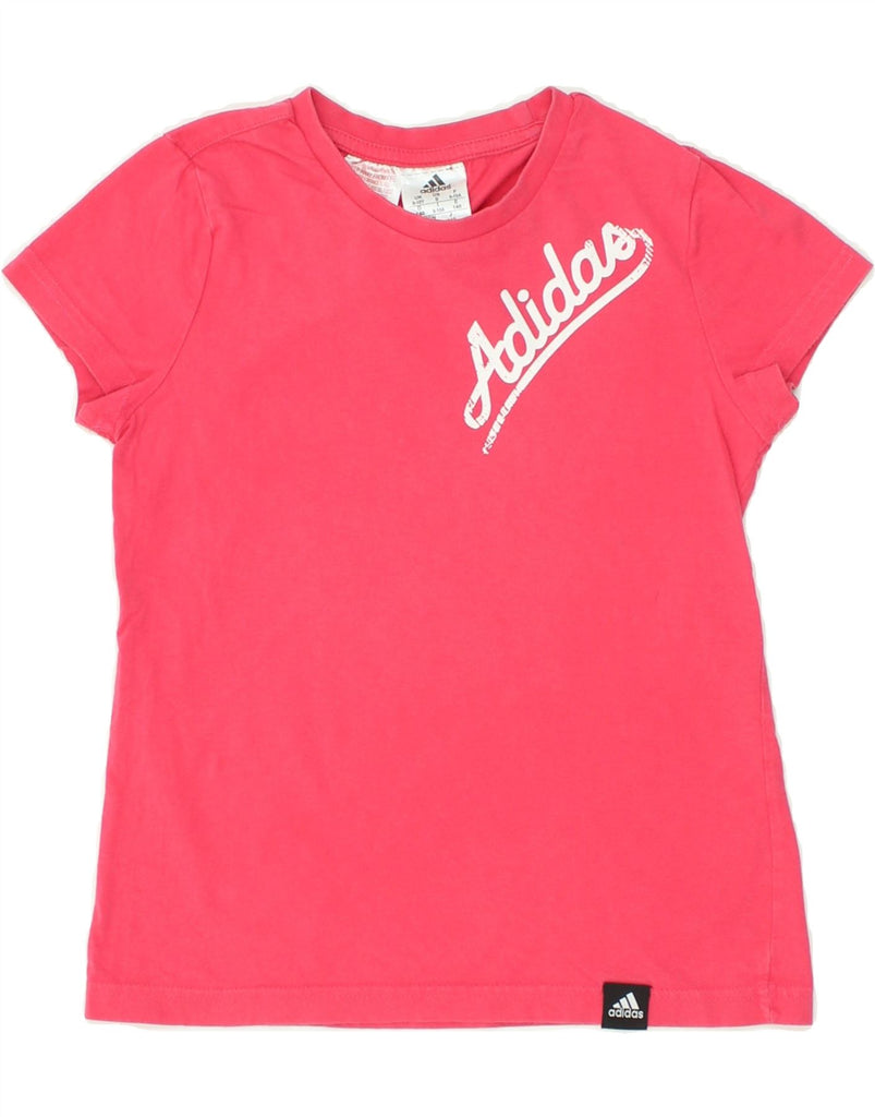 ADIDAS Girls Graphic T-Shirt Top 9-10 Years Pink Cotton | Vintage Adidas | Thrift | Second-Hand Adidas | Used Clothing | Messina Hembry 